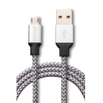 Naxius Cable Braided Micro USB CBM-11 Fast Charging & Data 1m Grey-White